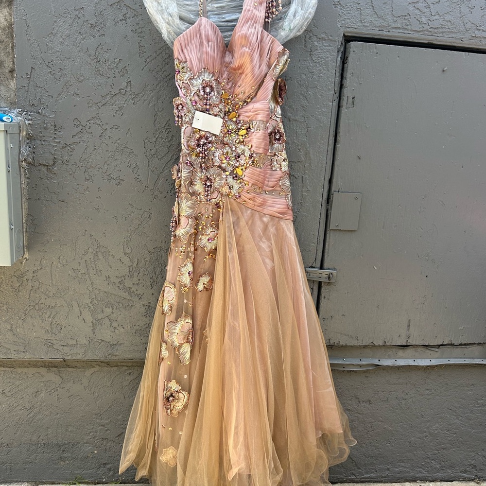Elegant Floral Embellished Evening Gown